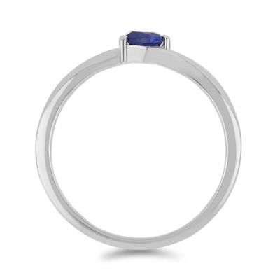 BUY NATURAL BLUE SAPPHIRE GEMSTONE RING IN STERLING SILVER